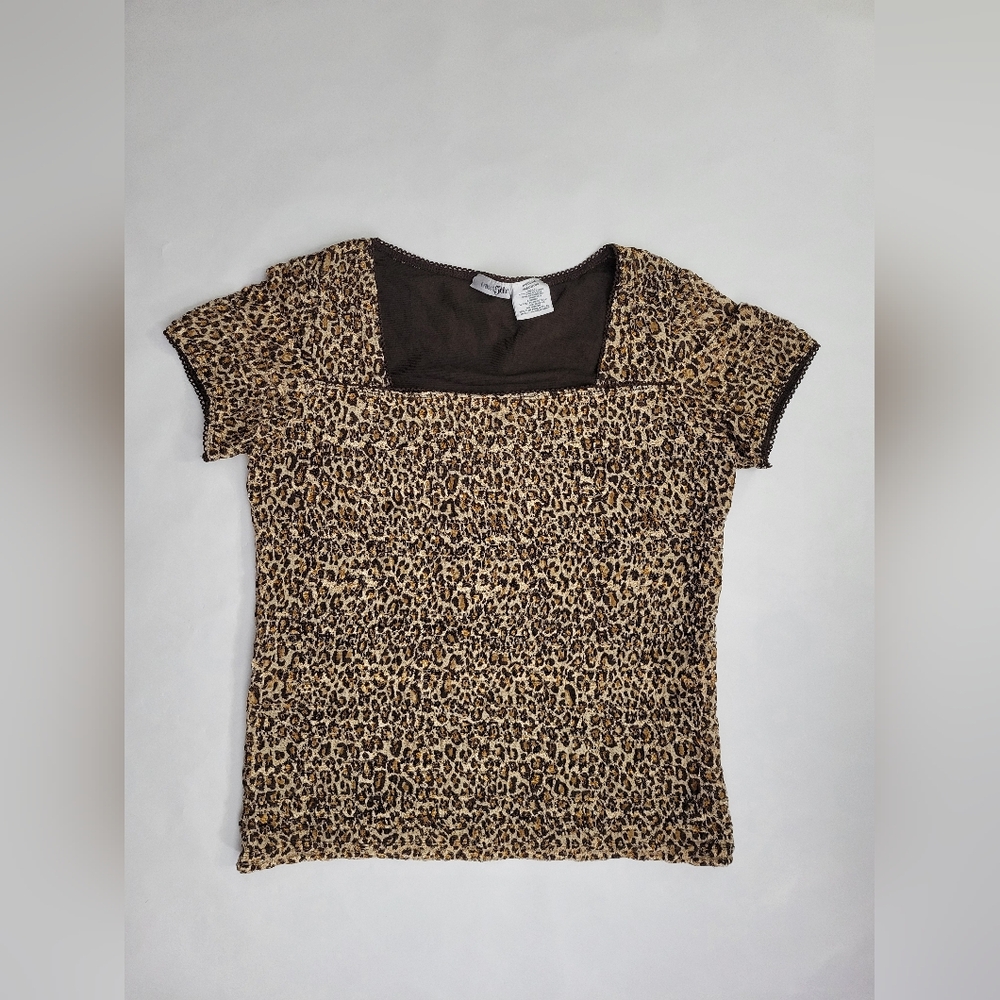 Y2K Cheetah Print East 5th Blouse